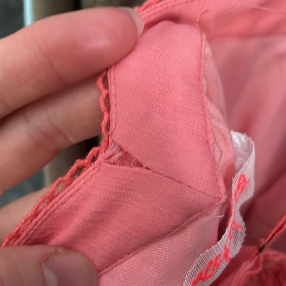 Free People Snowdrop Lace Halter Trapeze Mini Dress Coral L - Picture 9 of 11